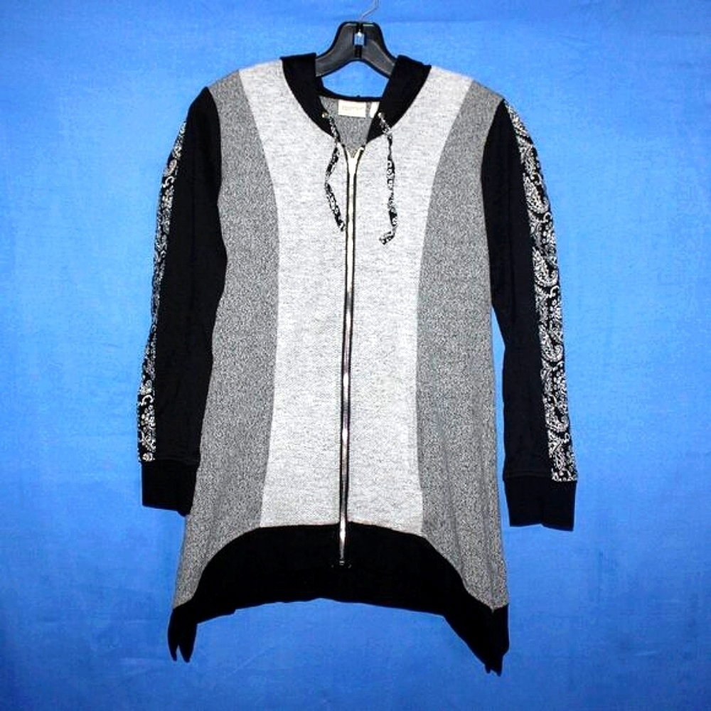 Zenergy by Chico's Colorblock Hooded Jacket Size 0